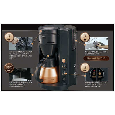 象印 全自動コーヒーメーカー EC-RS40-BA BLACK Amazon.co.jp: 象印 コーヒーメーカー 全自動 540ml/4杯用 珈琲
