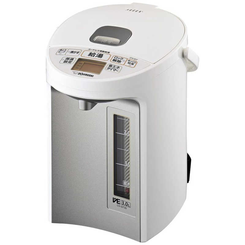 象印マホービン　ZOJIRUSHI 象印マホービン　ZOJIRUSHI 電気ポット VE電気まほうびん 優湯生  [3.0L/電動式/蒸気セーブ機能] CV-GT30 ホワイト CV-GT30 ホワイト