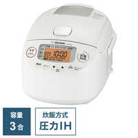 象印マホービン ZOJIRUSHI 炊飯器 3合 極め炊き 圧力IH ホワイト