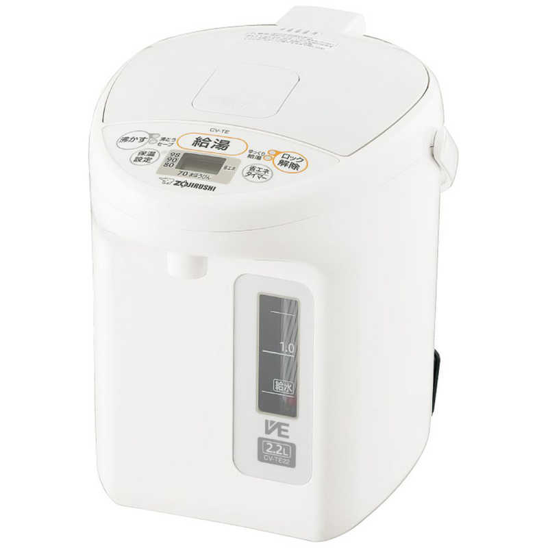 象印マホービン　ZOJIRUSHI 象印マホービン　ZOJIRUSHI VE電気まほうびん 優湯生 ホワイト [2.2L/蒸気セーブ機能つき] CV-TE22 CV-TE22