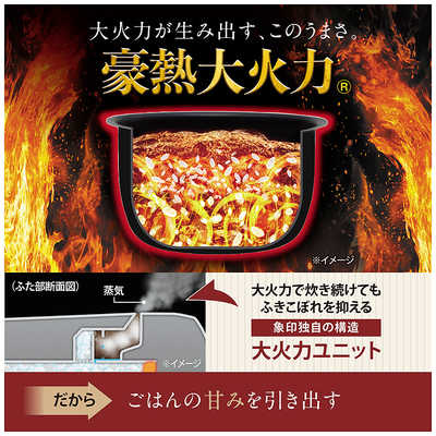 象印マホービン ZOJIRUSHI 炊飯器 5.5合 豪熱大火力 圧力IHジャー 黒