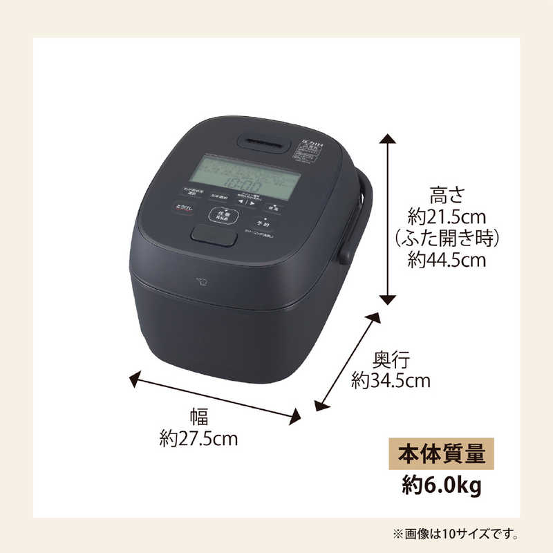 象印マホービン　ZOJIRUSHI 象印マホービン　ZOJIRUSHI 炊飯器 5.5合 豪熱大火力 圧力IHジャー 鉄 -くろがね仕込み- 豪炎かまど釜 わが家炊き ブラック NW-WD10-BA NW-WD10-BA