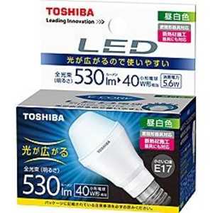 東芝　TOSHIBA LED電球 ミニクリプトン形 E-CORE [E17/昼白色/40W相当/一般電球形/広配光] LDA6N-G-E17/S