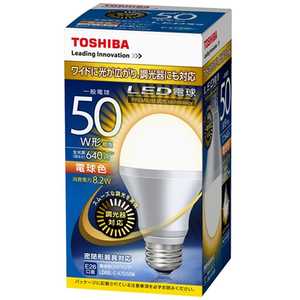 東芝ライテック LED電球 [E26/電球色/50W相当/一般電球形/広配光] LDA8L-G-K/D/50W