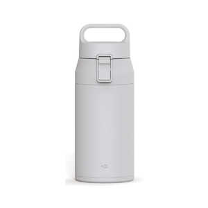 アスベル 水筒 350ml プラスエーハンドル付きステンレスワンプッシュボトル ライトグレー 496244