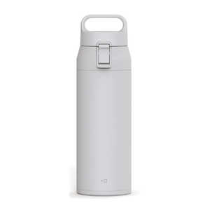 アスベル 水筒 500ml プラスエーハンドル付きステンレスワンプッシュボトル ライトグレー 496247