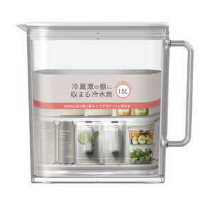 アスベル ピッチャー 棚に収まる冷水筒 1.5L ホワイト SP151