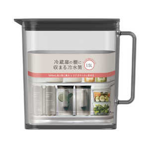 アスベル ピッチャー 棚に収まる冷水筒 1.5L ブラック SP151