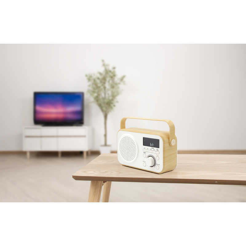 ゼピール ゼピール ラジオ付手元スピーカー木聲(きこえ)AC電源/乾電池 ［Bluetooth対応］ ホワイト DTS-WS230-WH DTS-WS230-WH