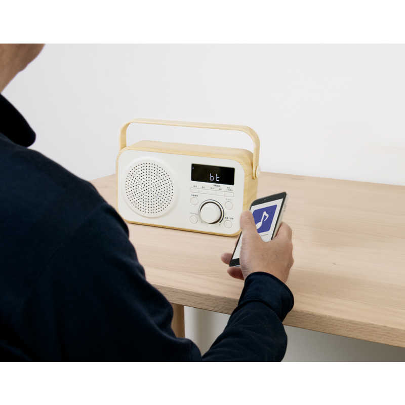 ゼピール ゼピール ラジオ付手元スピーカー木聲(きこえ)AC電源/乾電池 ［Bluetooth対応］ ホワイト DTS-WS230-WH DTS-WS230-WH