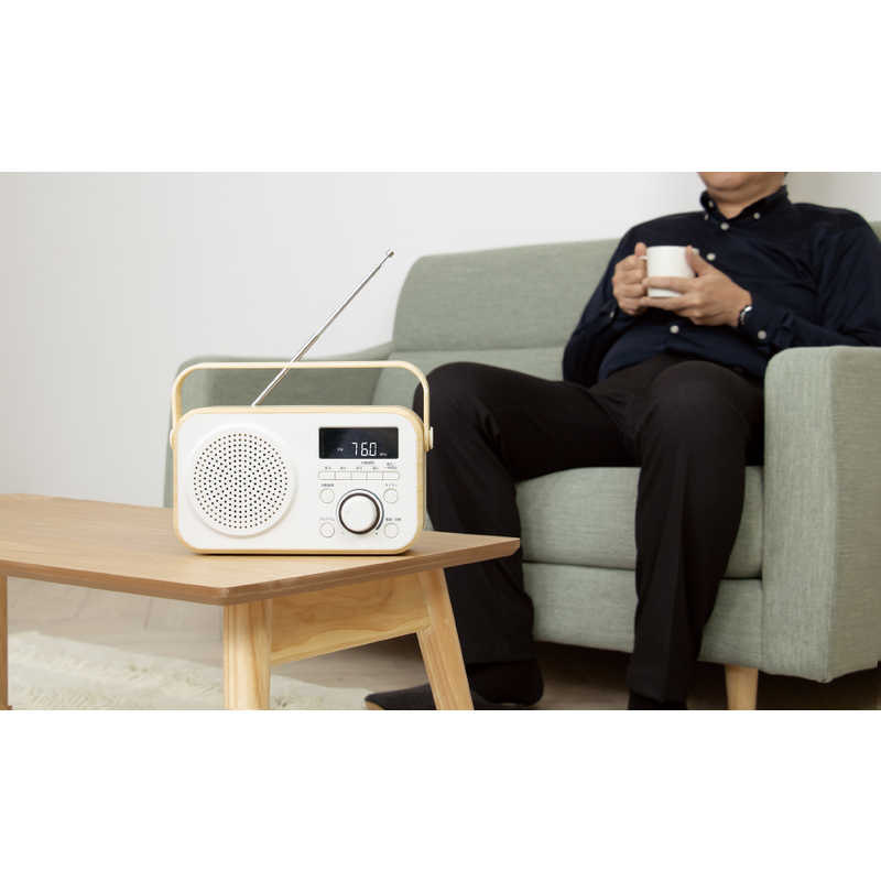 ゼピール ゼピール ラジオ付手元スピーカー木聲(きこえ)AC電源/乾電池 ［Bluetooth対応］ ホワイト DTS-WS230-WH DTS-WS230-WH