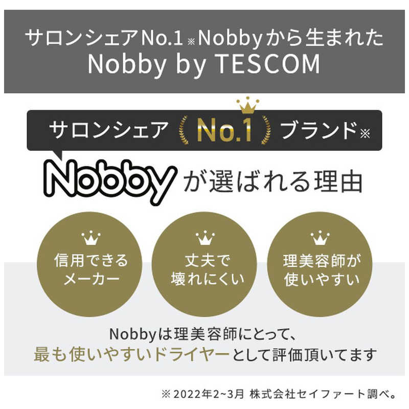NOBBYBYTESCOM NOBBYBYTESCOM プロフェッショナルプロテクトイオンドライヤー （スモーキーグレー） Nobby by TESCOM NIB300A NIB300A