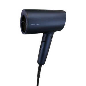 テスコム ドライヤー 大風量 速乾 温度センサー 熱ダメージ配慮 マイナスイオン 2.0 m3/分 1300W 折りたたみ クールショット まとまるノズル ヘアドライヤー ネイビー TD713A-A