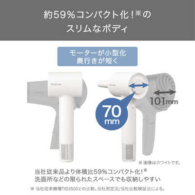 【美品】テスコム マイナスイオンドライヤーTD760W ホワイト マイナスイオンヘアドライヤー｜TD760A｜美容・キッチン家電の