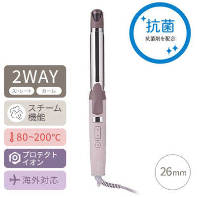 テスコム プロテクトイオン 2WAY スチームヘアアイロン 26mm 80