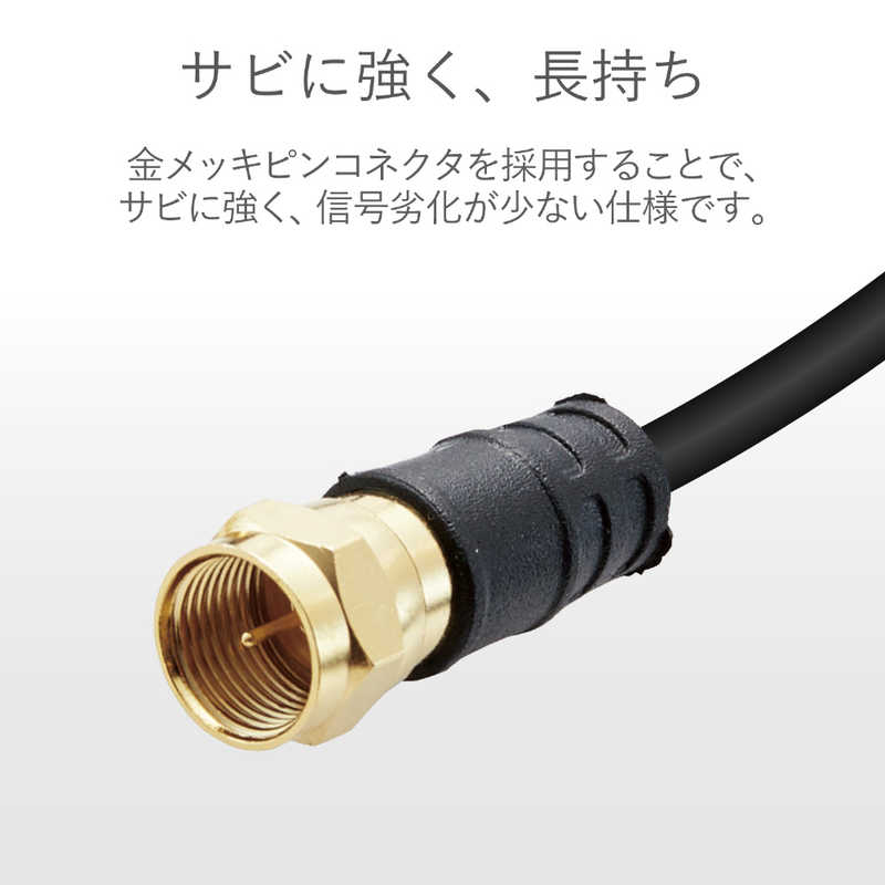 ORIGINALBASIC ORIGINALBASIC 4K8K対応 テレビ用アンテナケーブル 1m ブラック F型接栓-F型接栓 OB-TCFF2C10BK OB-TCFF2C10BK