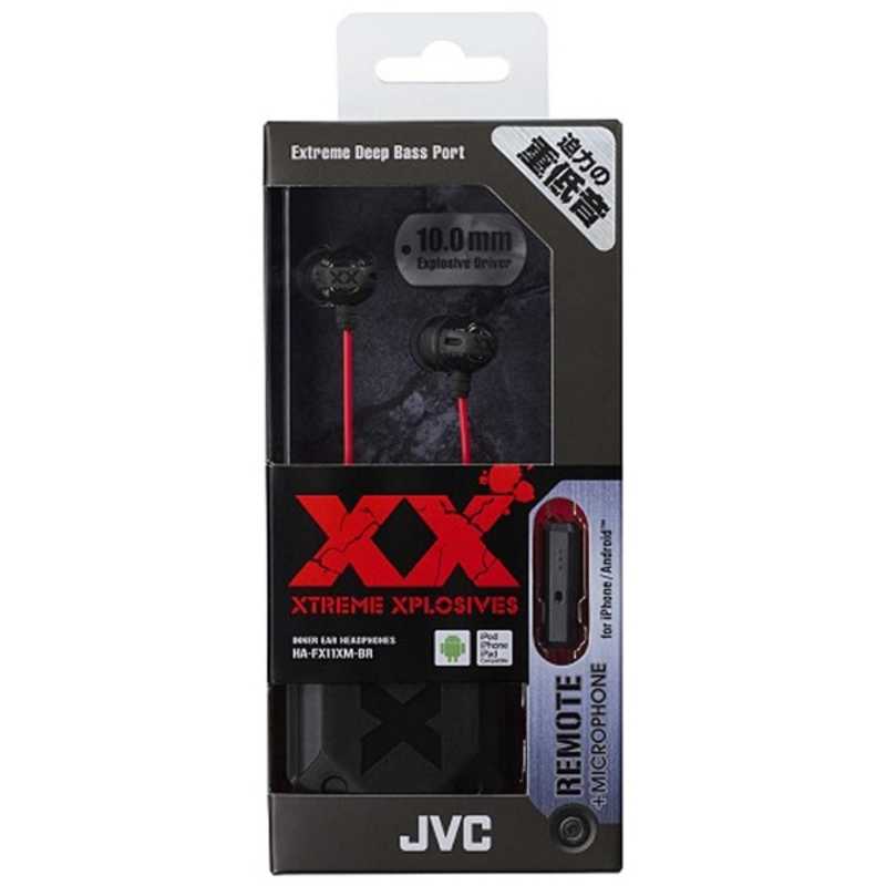 JVC JVC イヤホン カナル型 ブラック＆レッド [φ3.5mm ミニプラグ] HA-FX11XM-BR HA-FX11XM-BR