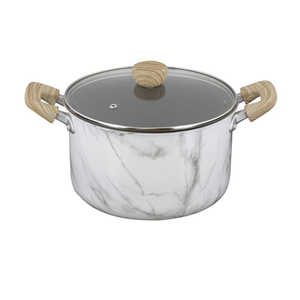 ベストコ 両手鍋 22cm シチューポット IH ガス火 大理石柄 MARBLE KITCHEN ホワイト NX-143 ベストコ 両手鍋 22cm シチューポット IH ガス火 大理石柄 MARBLE KITCHEN ホワイト NX-143