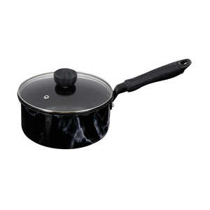 ベストコ 片手鍋 18cm ソースパン IH ガス火 大理石柄 MARBLE KITCHEN ブラック NX-151 ベストコ 片手鍋 18cm ソースパン IH ガス火 大理石柄 MARBLE KITCHEN ブラック NX-151
