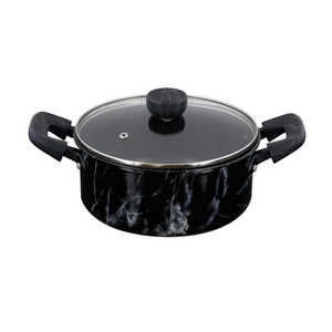 ベストコ 両手鍋 20cm キャセロール IH ガス火 大理石柄 MARBLE KITCHEN ブラック NX-152 ベストコ 両手鍋 20cm キャセロール IH ガス火 大理石柄 MARBLE KITCHEN ブラック NX-152