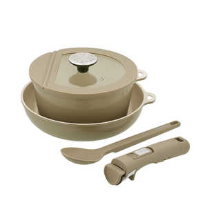 ベストコ フライパン ポット ガラス蓋 ハンドル スプーン 5点セット IH ガス火対応 SONOMA ソノマ グレージュ LV-0402 ベストコ フライパン ポット ガラス蓋 ハンドル スプーン 5点セット IH ガス火対応 SONOMA ソノマ グレージュ LV-0402