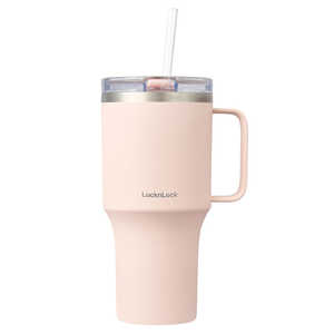 ベストコ タンブラー 820ml ストロー 取っ手付き 保冷 保温 大容量 ロック＆ロック メトロ ピンク LHC4390LPIK