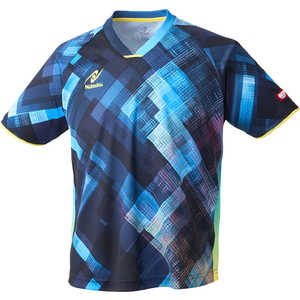 ニッタク 卓球用品 男女兼用 エクラインシャツ [男女兼用 /J130サイズ] ブルー (返品交換不可) NW-2219