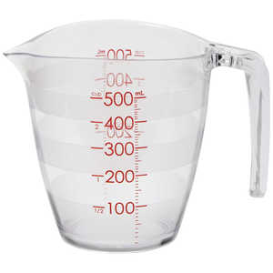マーナ 目盛りが見やすい計量カップ500ml・CL K728CL マーナ 目盛りが見やすい計量カップ500ml・CL K728CL