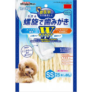 ドギーマン ホワイデント 螺旋で歯みがき Wケア SS 25本 ドギーマン ホワイデント 螺旋で歯みがき Wケア SS 25本