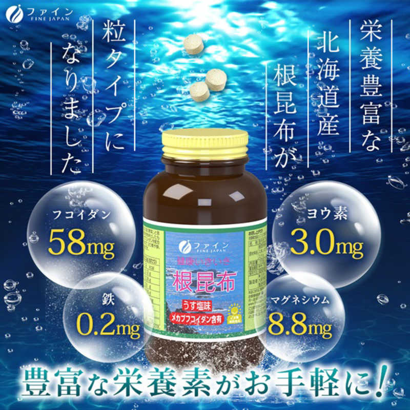 ファイン ファイン ファイン根昆布 エキス粒 うす塩味 500粒  