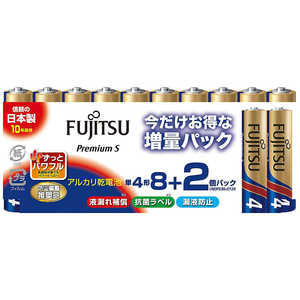 富士通　FUJITSU 富士通アルカリPremium S 単4(8＋2個パック) LR03PS(8S＋2) ［10本 /アルカリ］ LR03PS(8S+2)
