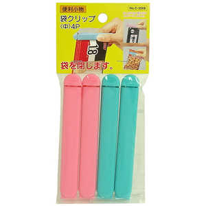 パール金属 便利小物 袋クリップ中4P C-3568 パール金属 便利小物 袋クリップ中4P C-3568