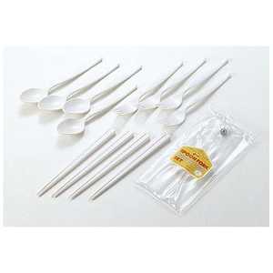 キャプテンスタッグ グッディスプーン・フォーク・はしセット(ケース付)(ホワイト) M7840