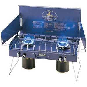 キャプテンスタッグ ステイジャー コンパクトガスツーバーナーコンロM-8249 M8249