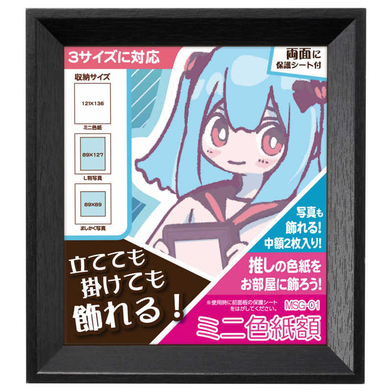 ハクバ ハクバ ミニ色紙額 ブラック (ミニ色紙・ましかく(89)サイズ・Lサイズ 対応) FWMSG01BK FWMSG01BK