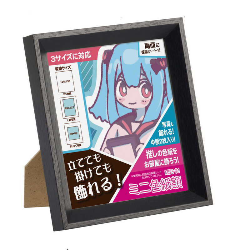 ハクバ ハクバ ミニ色紙額 ブラック (ミニ色紙・ましかく(89)サイズ・Lサイズ 対応) FWMSG01BK FWMSG01BK