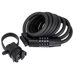 P&PCOMPONENTS ワイヤー錠 1800(ブラック) コイルワイヤーロック P&PCOMPONENTS ワイヤー錠 1800(ブラック) コイルワイヤーロック