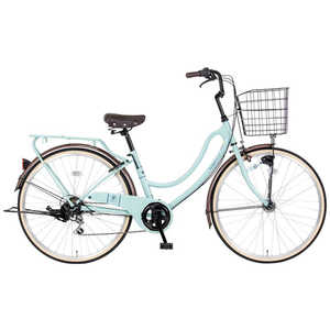 シティサイクル ベージュ 前面バスケット付き　マルキン　3段ギア付き シティサイクル ベージュ 前面バスケット付き マルキン 3段ギア