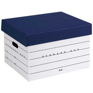 プラス 書類保存箱 ネイビー DN-245