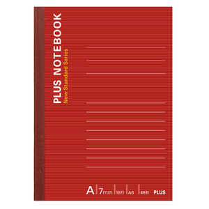 プラス ノートブック A6 A罫7mm レッド NO-405AS