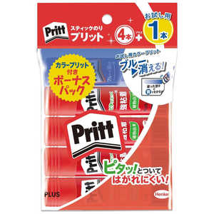 プラス スティックのり 4個パック+カラー1個付き Pritt(プリット) NS70141CL プラス スティックのり 4個パック+カラー1個付き Pritt(プリット) NS70141CL