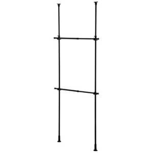 平安伸銅工業 ハンガーラック 突っ張り 2段 マットブラック 幅56?95cm 高さ200?275cm 304535 平安伸銅工業 ハンガーラック 突っ張り 2段 マットブラック 幅56?95cm 高さ200?275cm 304535