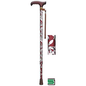 フジホーム ステッキ ベーシック伸縮 S 花柄赤 