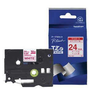 ブラザー brother 【純正】ピータッチ ラミネートテープ 幅24mm (赤文字/白) TZe-252 ブラザー brother 【純正】ピータッチ ラミネートテープ 幅24mm (赤文字/白) TZe-252