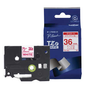 ブラザー brother 【純正】ピータッチ ラミネートテープ 幅36mm (赤文字/白) TZe-262 ブラザー brother 【純正】ピータッチ ラミネートテープ 幅36mm (赤文字/白) TZe-262