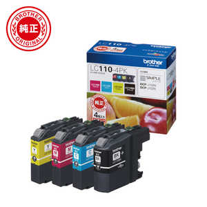 ブラザー brother 【純正】インクカートリッジ 4色パック[対応型番:DCP-J152N、DCP-J137N 他] LC110-4PK