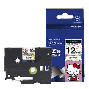 ブラザー brother 【純正】ピータッチ ラミネートテープ 幅12mm (黒文字/ハローキティピンク) TZe-HP31 ブラザー brother 【純正】ピータッチ ラミネートテープ 幅12mm (黒文字/ハローキティピンク) TZe-HP31