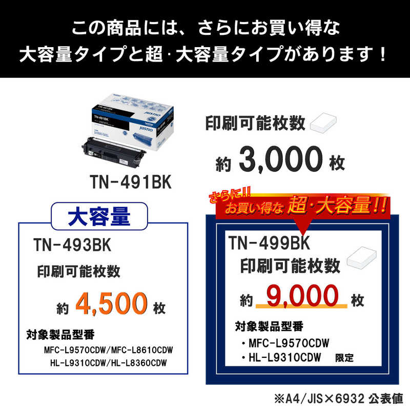 ブラザー　brother ブラザー　brother 【純正】トナーカートリッジブラック 対応型番:HL-L8360CDW､MFC-L8610CDW 他 TN-491BK TN-491BK