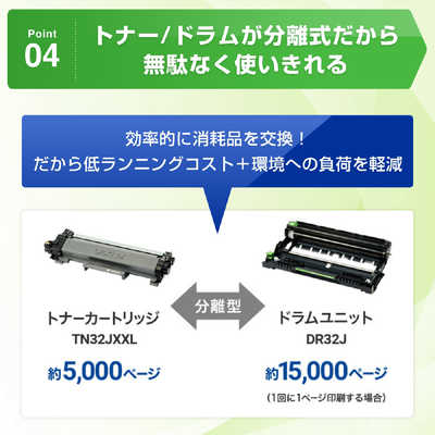 ブラザー brother ブラザー A4モノクロレーザー複合機 (FAX/無線・有線