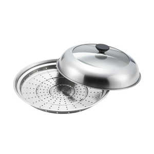 ヨシカワ 蒸し器 フライパン用 28?30cm用 ガラス蓋 YJ3278 ヨシカワ 蒸し器 フライパン用 28?30cm用 ガラス蓋 YJ3278